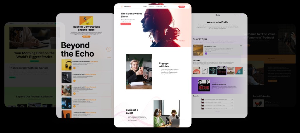 Beautifully designed podcast website templates